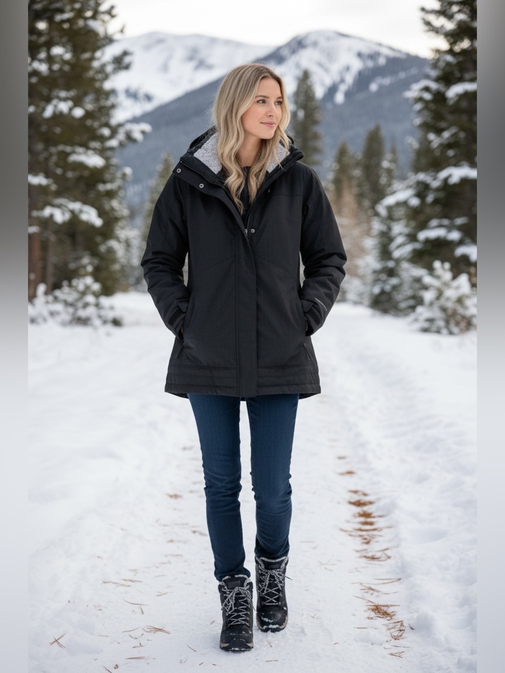 Columbia women's 3-in-1 interchange winter jacket Black Sz M
